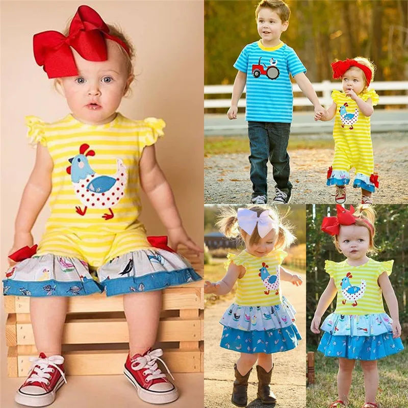 Коллекция года, одежда для маленьких мальчиков и девочек полосатый комбинезон с надписью «Brother Sister», футболка одинаковые комплекты для семьи