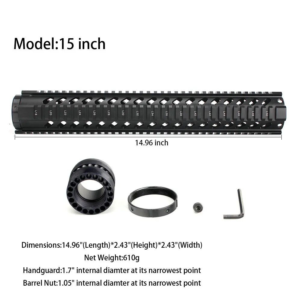 Тактический 4 &quot7&quot 9 &quot10&quot 12 &quot15&quot свободный поплавок Quad Picatinny Rail Handguard