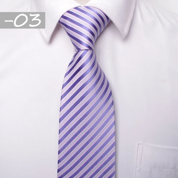 Классический мужской деловой формальный свадебный галстук 8 см в полоску, модный галстук-рубашка, аксессуары для одежды - Цвет: 03