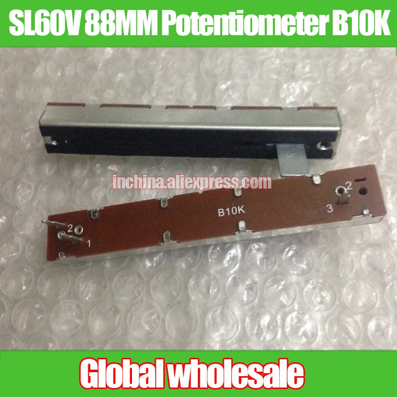 

5pcs SL60V 88MM Mixer Straight Slide Potentiometer B10K / Slider Single Linkage Length 15MMB 3pin