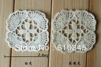 

Wholesale Free Shipping Deer Appliques Cloth Paste Fabric Paste, DIY Lace Decoration, 40pcs/lot Ecru and White