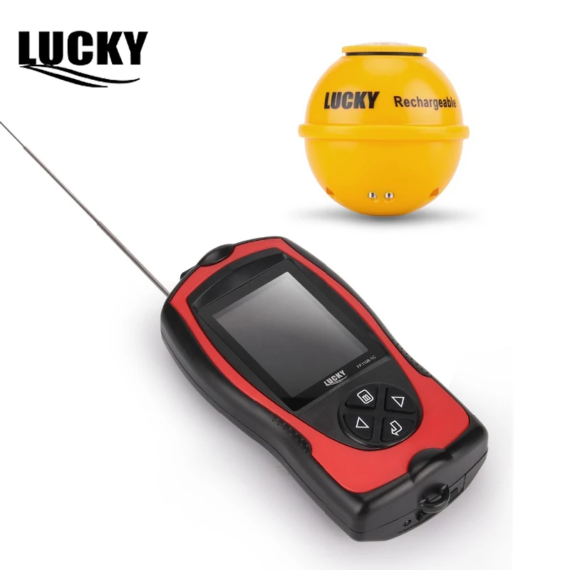 محظوظ سونار صياد السمك اللاسلكية الجليد معدات الصيد Fishfinder عمق صدى أسلم الاستشعار للصيد البحري FF1108-1CWLA