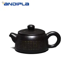 100 мл аутентичный Исин чайник мини буддийские Писания горшок фиолетовая глина китайский чайный набор кунг-фу чайник винтажная чайная посуда