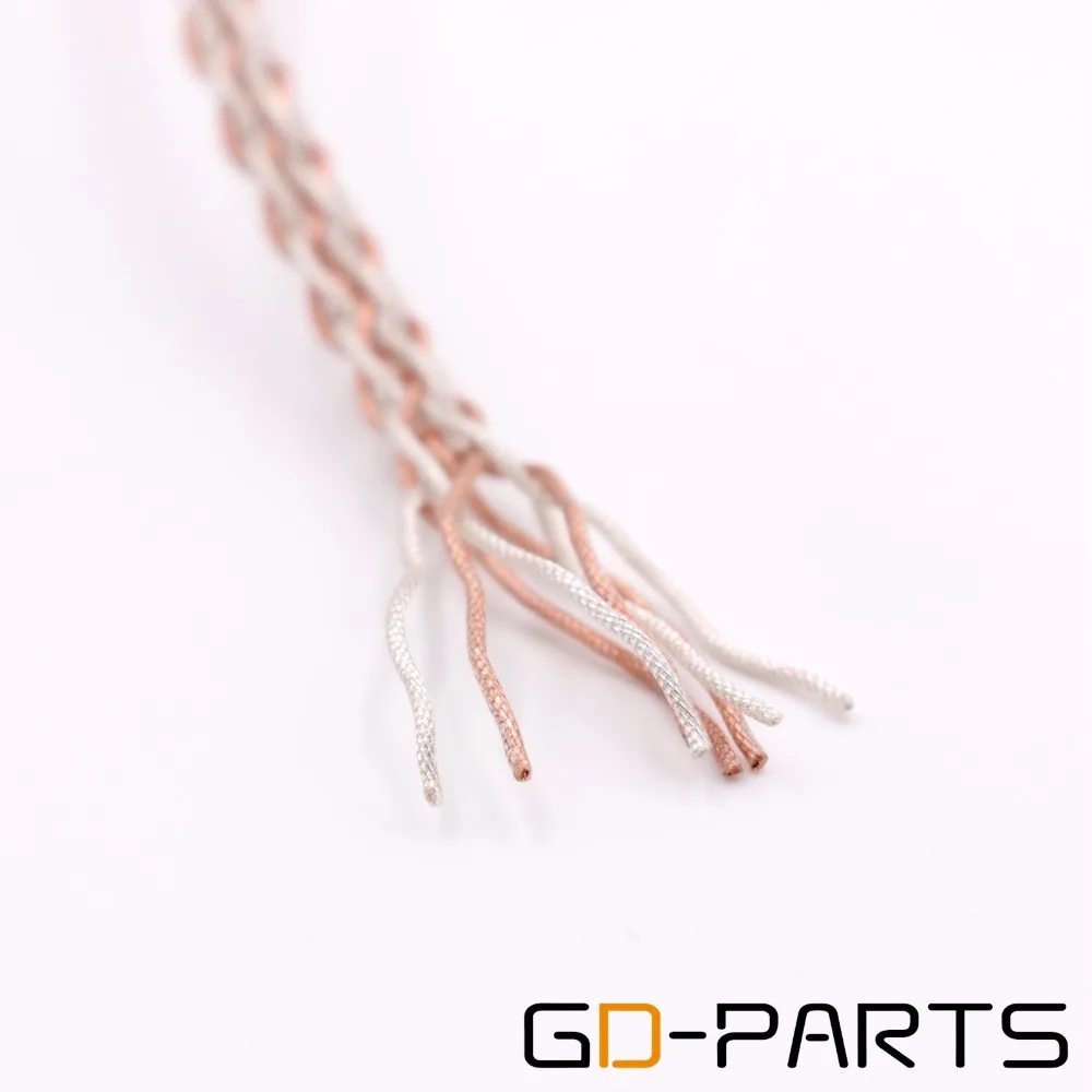 GD-PARTS 1,2 м гибкий 6N OCC Платиновый кабель для наушников DIY Hifi аудио наушники обновление провода мягкий ПВХ один кристалл серебряный кабель