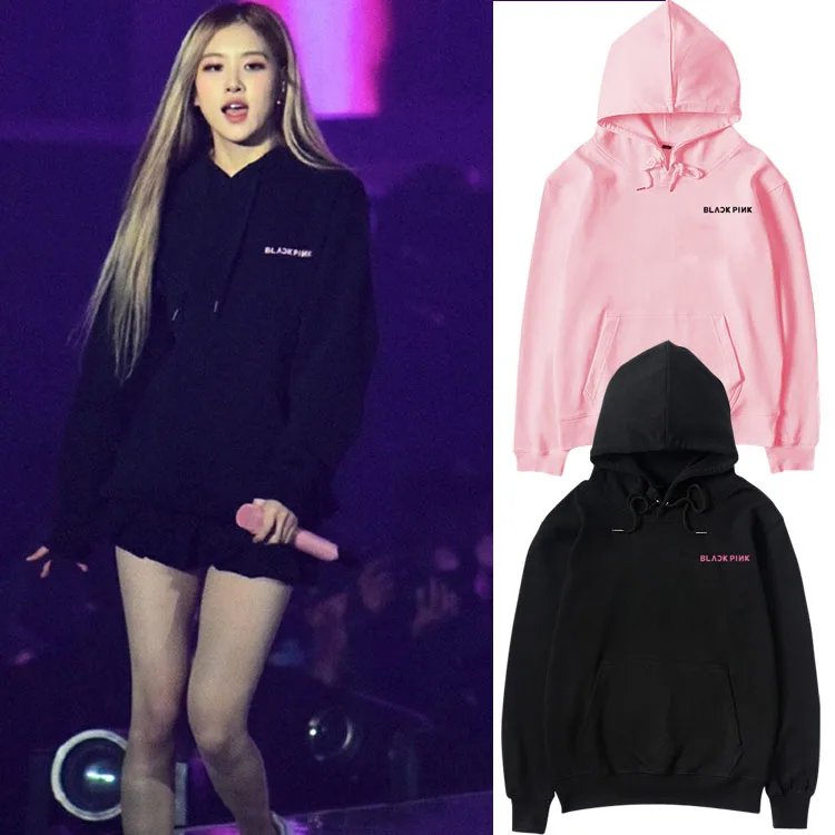 Kpop BLACKPINK периферической поддержки куртка Роза же пункте студент осень весна зима толстовка с капюшоном