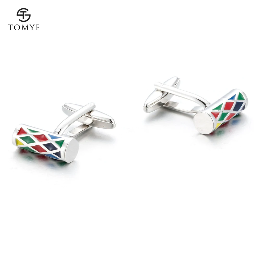 

TOMYE High quality fancy color cylindrical copper wholesale cufflinks for shirt XK19S019