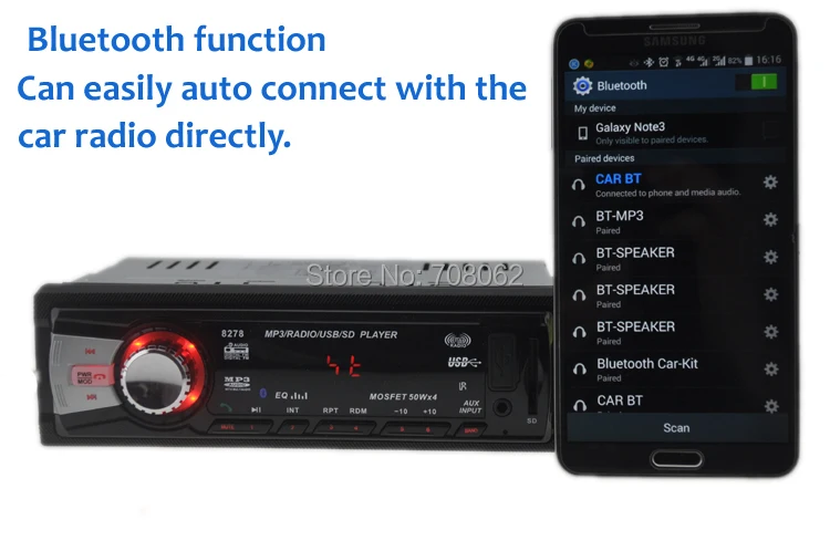 12V автомобиль радио bluetooth автомобиля Радио стерео проигрыватель Bluetooth телефона AUX-IN MP3 FM/USB/1 Din/Дистанционное Управление для iPhone/samsung