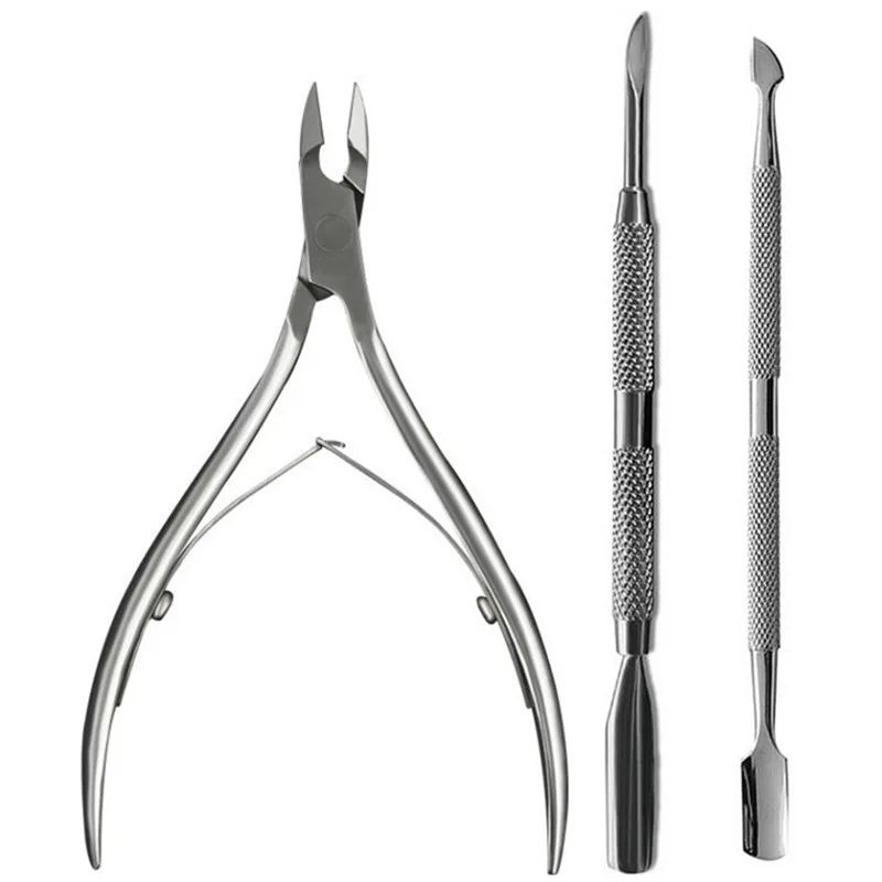 

3pcs/set The High Quality Stainless Steel Nail Cuticle Scissors Pushers Dead Skin Remover Nail Art Manicure Tools