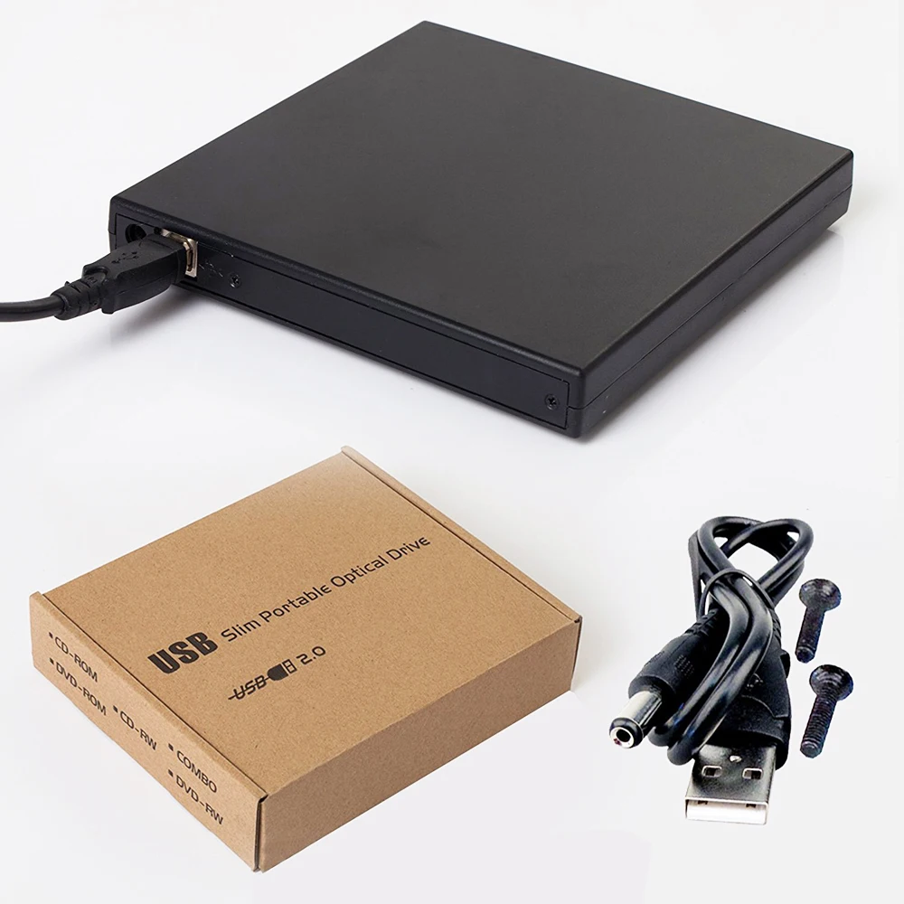  12.7mm USB 2.0 External Optical Drive Box External Case DVD CD DVD-Rom DVD RW To SATA Hard Disk Dri