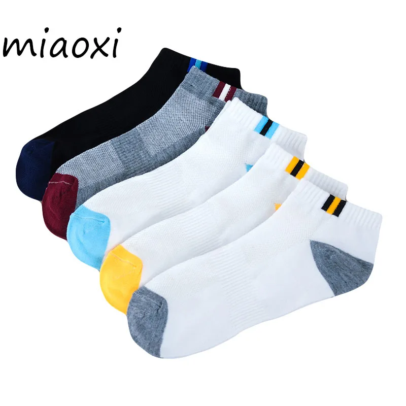 

miaoxi Direct 5pairs Spring Autumn Standard Men Sock New Arrival Fashion Ventilation Comfortable Short Socks For Man