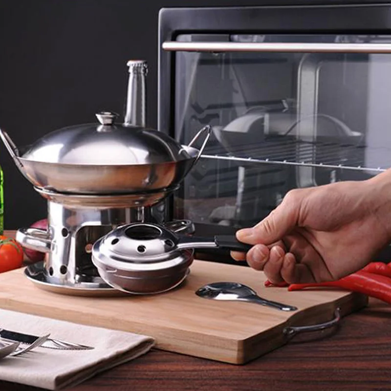 

Outdoor Mini Stainless Steel Handle Alcohol Stove Fuel Hot Pot Windproof Camping Tools Lhipping For Drop Shipping