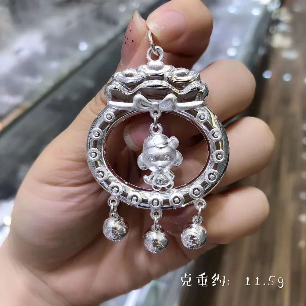 

JOOCHEER Sterling S999 999 silver Pendant vintage Necklace trendy Totems vintage fashion blessing happiness Buddhism