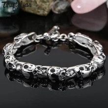 TrustyLan лучший друг панк-рок-череп мужской браслет мужской 316L нержавеющая сталь, готика мужские браслеты для мужчин Байкер ювелирные изделия