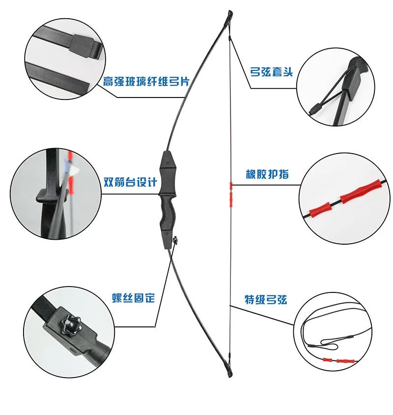 Arco para Jogo de Tiro Jogo de Tiro com Arco de Caça ao ar Arco com 2 Crianças Seta Arco Takedown Livre Esportes Brinquedo Cor 3 Pcs 3 Cor Crianças Arco Com 2 3 pcs