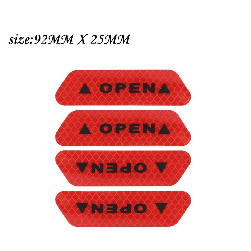 4 шт./компл. автомобиль открытых дверей Светоотражающие Стикеры Предупреждение Стикеры s DIY снаружи двери автомобиля Стикеры s обратите