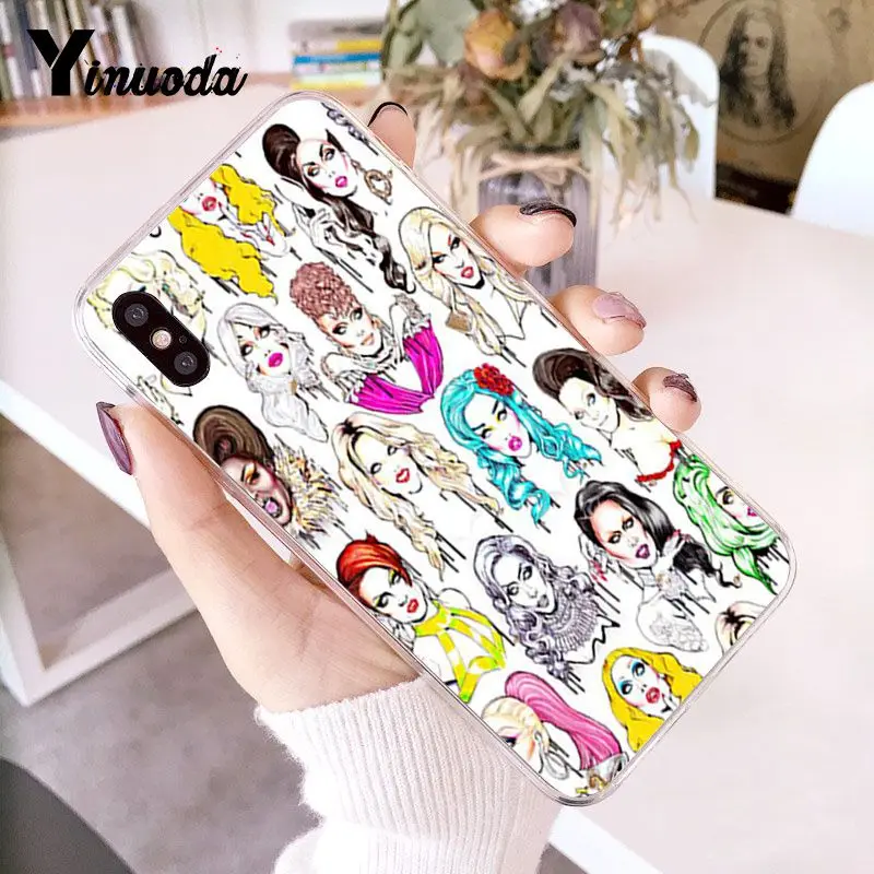 Yinuoda RuPaul's Drag racing мягкая резина, термопластичный полиуретан Телефон чехол для iphone 8 7 6 6S Plus X XS MAX 5 5S SE XR 10 Чехол