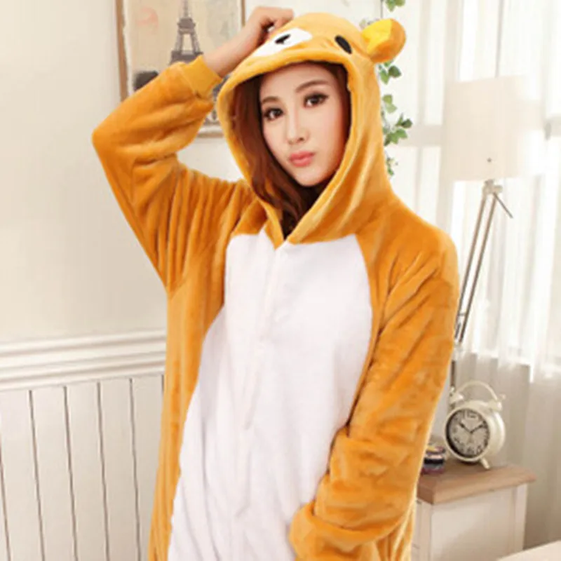 Оптовая продажа комбинезоны в виде животных унисекс взрослые зимние Rilakkuma костюм
