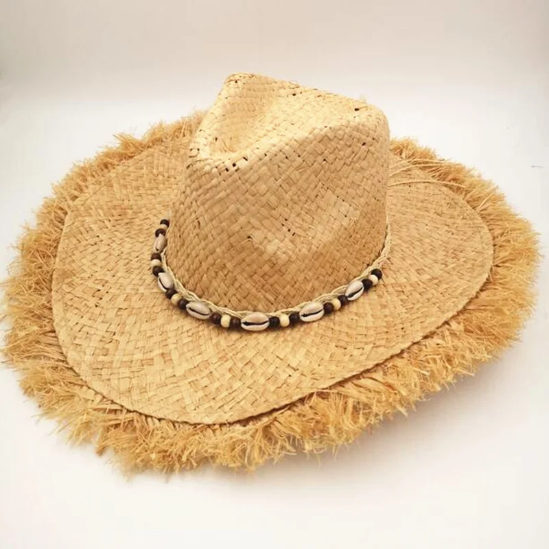 

Fashion Men Raffia Cowboys Hats Best Mens Western Nature Straw Hat Summer Beach Jazz Sun Caps