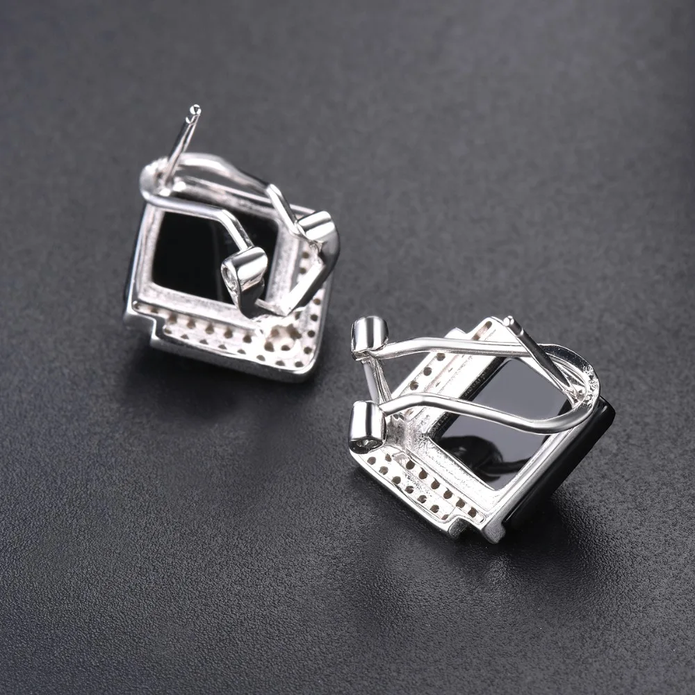Skup Hutang naturalne czarny agat kobiet klipsy stałe 925 Sterling Silver grzywny klasyczne Korea styl biżuteria New Arrival na prezent