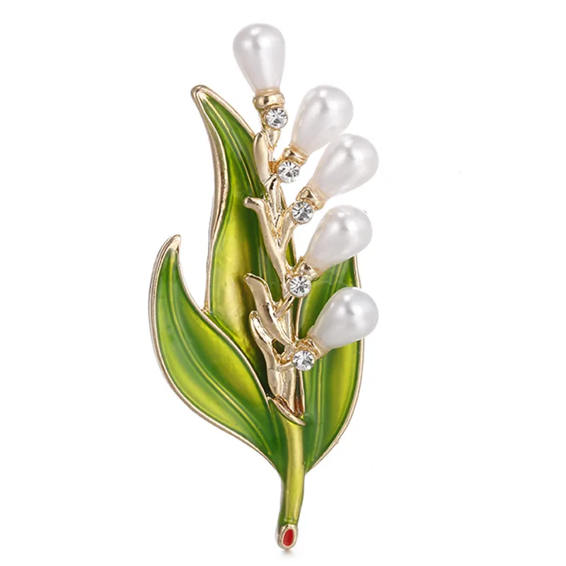 

2018 Fashion Imitation Pearl Crystal Vintage Bridal Enamel Flower Leaf Brooches Pin for Scarf Buckle Clothes Accessories