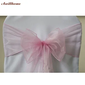 

150pcs pink sashes for chairs free shipping pink organza sash