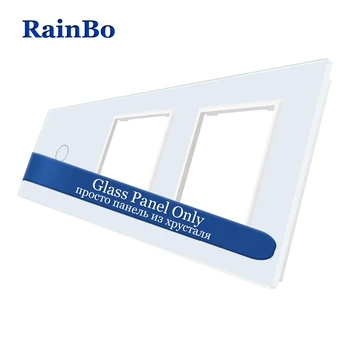 

RainBo Luxury-Crystal Glass-Panel 3Frame-1gang touch-wall switch-2wall socket-hole EU DIY-Accessories A39188W/B1