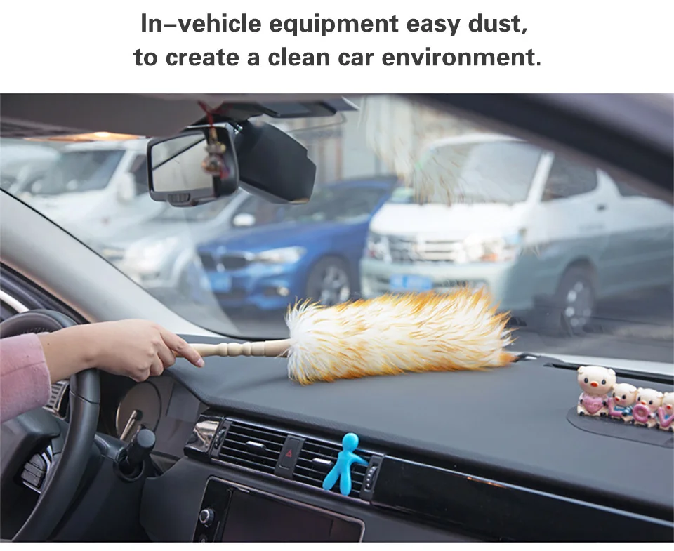 XIAOMI Cleaning Duster Bamboo Handle Anti Static Soft Microfiber Cleaner Pure Wool Household Mop Lint-free Home Car Clean Tools