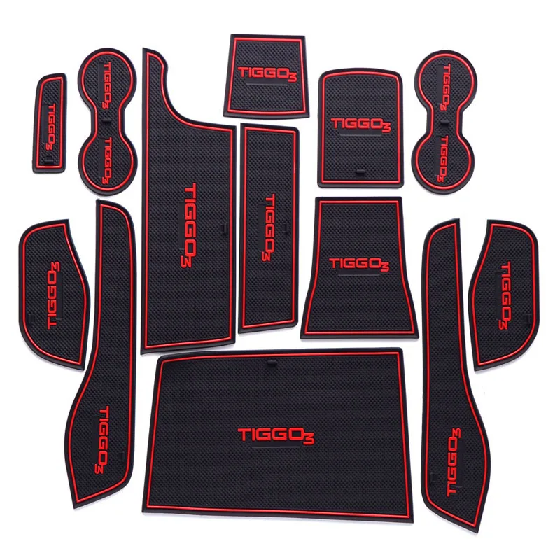 

13Pcs Lot Car Interior Upholstery For Chery 16 Tiggo 3 Rubber Mat Car Accessories Non-Slip Mat Auto Accessories Interior