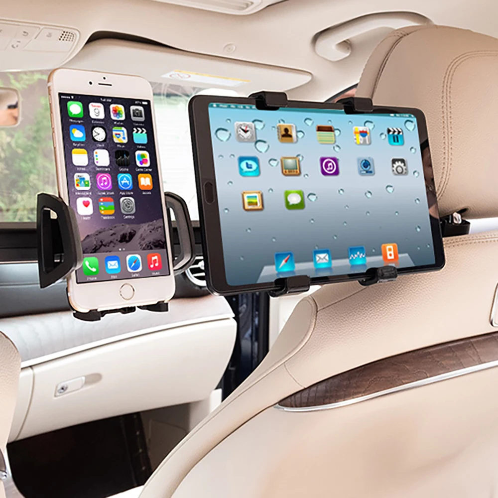 

360 Degree Rotation Car Phone Holder Tablet Support Car Seat Headrest Mount Stand Bracket for IPhone for Samsung for IPad