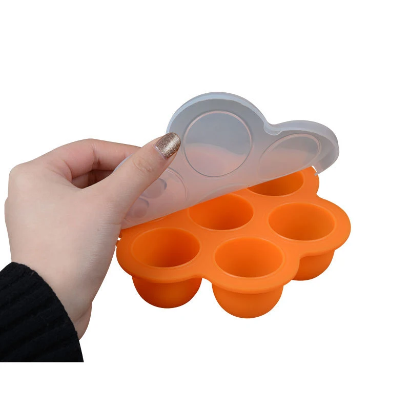 

1pc Cavities Egg Container Food Preservation Box Reusable Silicone Storage Boxes Baby Food Freezer Trays Kitchen Tools