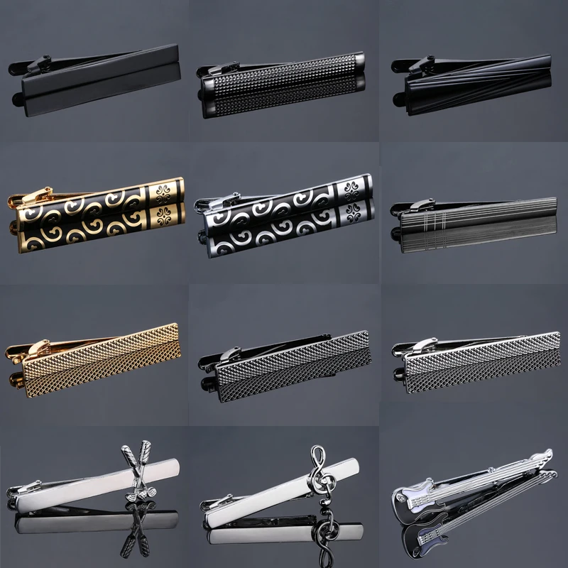 Classic Matte Tie Bar Men Jewelry Simple Brushed Smooth High Quality Tie Clip Clasp 12 style Stainless steel Tie Pin Gifts