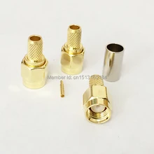 1 шт. SMA Штекер РЧ коаксиальный модем конвертер-соединитель обжимные клещи RG58 RG142 RG400 LMR195 прямые анодированные золотом