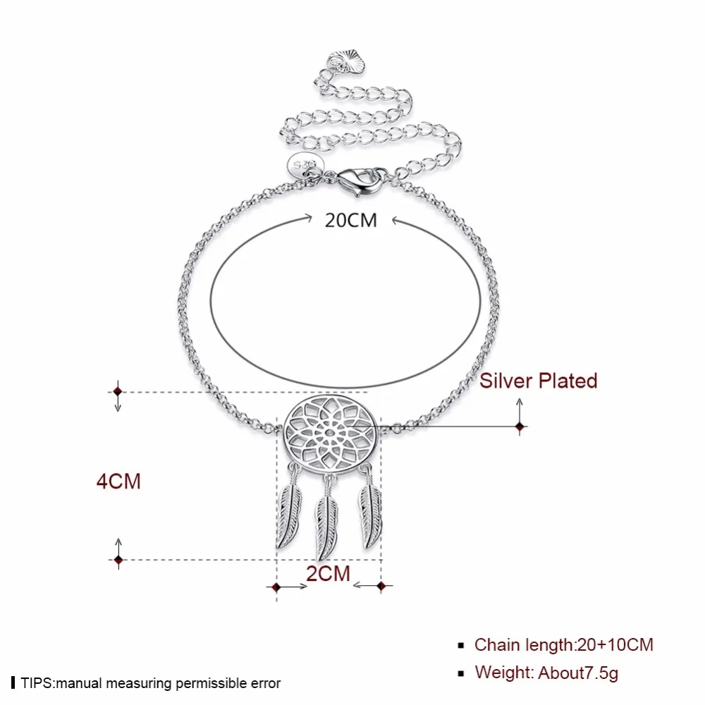 SMTCAT Dream Catcher перо Ленточки ножной браслет 925 правда серебряные Цвет Для женщин девочка Lover Босиком Мода для ног ювелирные изделия