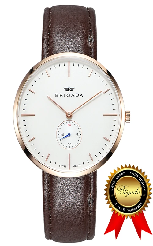 BRIGADA Swiss Brand Watches for Men Women, Minimalist Business Casual Waterproof Watch for Men Women