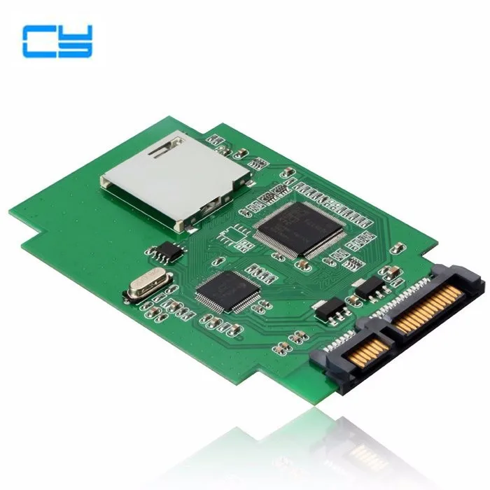 Standard SD SDHC MMC Memory Card to 7+15 Pin 22pin SATA Male Convertor Kit Adapter connector                                    