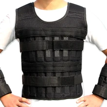 35kg/77lbs Empty Weight Vest Boxing Training Adjustable Shank Wrist Wraps Running Exercise Crossfit Swat Loading Weight Vest