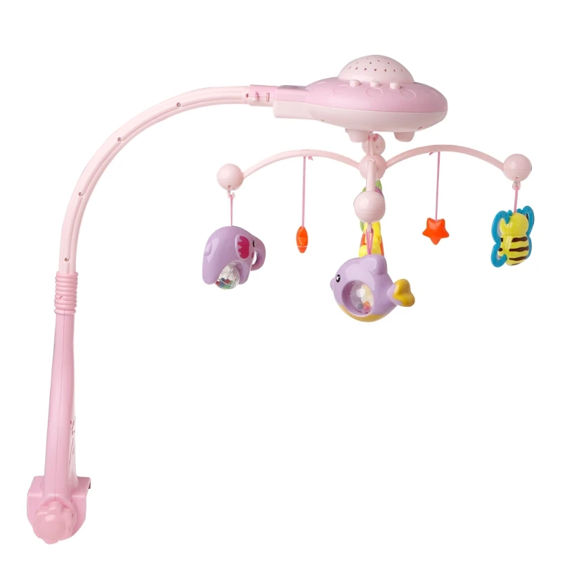 

Baby Musical Crib Mobile Bed Bell Toys Plastic Hanging Rattles Stars Light Flash