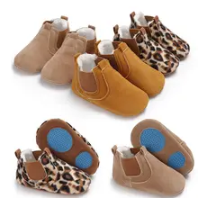 Leopardo do bebê da criança macio sola de couro anti-deslizamento sapatos infantis menino menina sapatos confortáveis