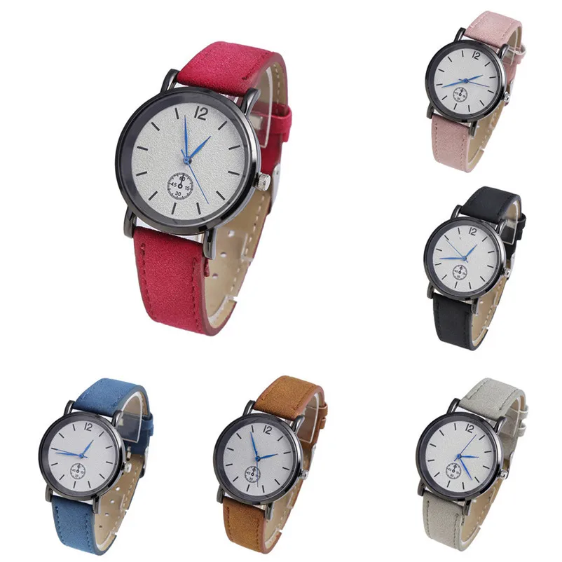 Fashion women watches bracelet watch ladies Leather Strap alloy Analog Quartz Round Wrist Watch clock Relogio Masculino Y19 (1)
