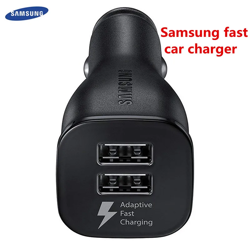 

Original Samsung S6 S7 edge S8 S9 plus quick car charger 9V1.67A&5V2A fast Charger+micro usb/type c cable for Note 5 8 9 A3 A5