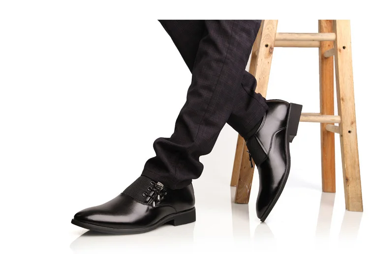 COSIDRAM/Новинка года; модельные туфли из искусственной кожи для мужчин; официальная обувь; Весенние Свадебные деловые туфли с острым носком; модные мужские BRM-951