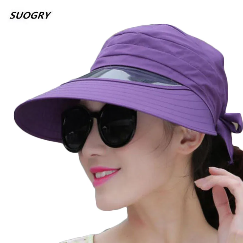 

SUOGRY Sun Hats For Women Wide Brim UV Protection Summer Beach Visor Cap