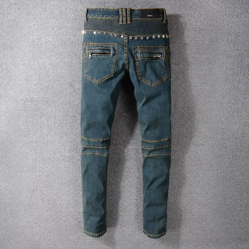 Metal Rock Punk Rivet Spike Pants a8