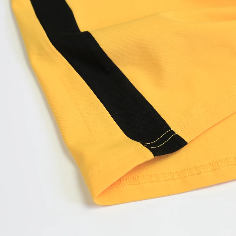 Высокое качество Для мужчин желтый Брюс Ли футболка Кунг фу Мастер Драконий чай рубашка китайского кунг-фу футболка