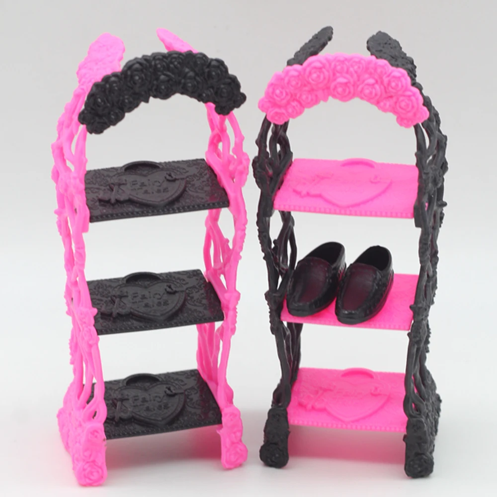 Стеллаж для обуви игрового домика 1/6 куклы Барби стеллаж хранения кукол Monster High