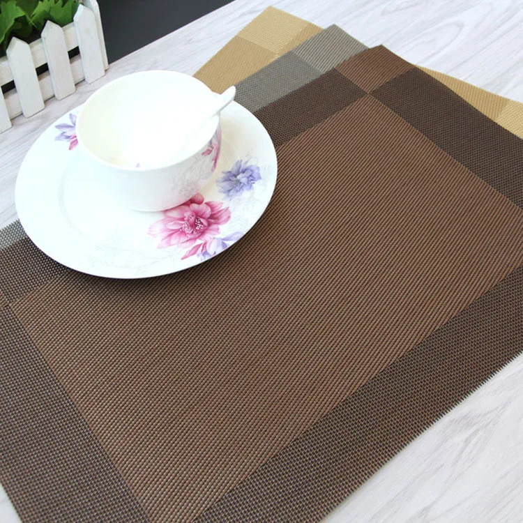 

A1897 anti-skid and heat-insulation PVC dining table pad, clean and environment-friendly dish, Western food pad two-colo