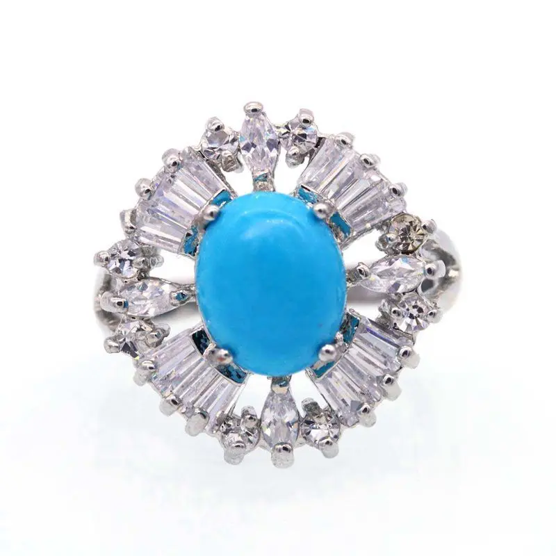 JINYAO модные круглые синие камни AAA циркон золотой цвет кулон ожерелье серьги кольцо Набор для женщин Свадебная вечеринка индийские ювелирные изделия
