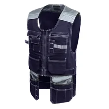 Bauskydd Мужской рабочий жилет, защитная одежда, мульти-карманы, инструментальный жилет, многофункциональный, для фотографа, плотника, механика, рабочая одежда, топы
