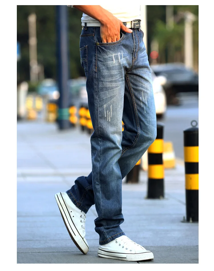 Мужские джинсы, брендовые, повседневные, модные, высокое качество, уличная одежда, высокая талия, хлопок, хип-хоп, свободные, прямые брюки размера плюс