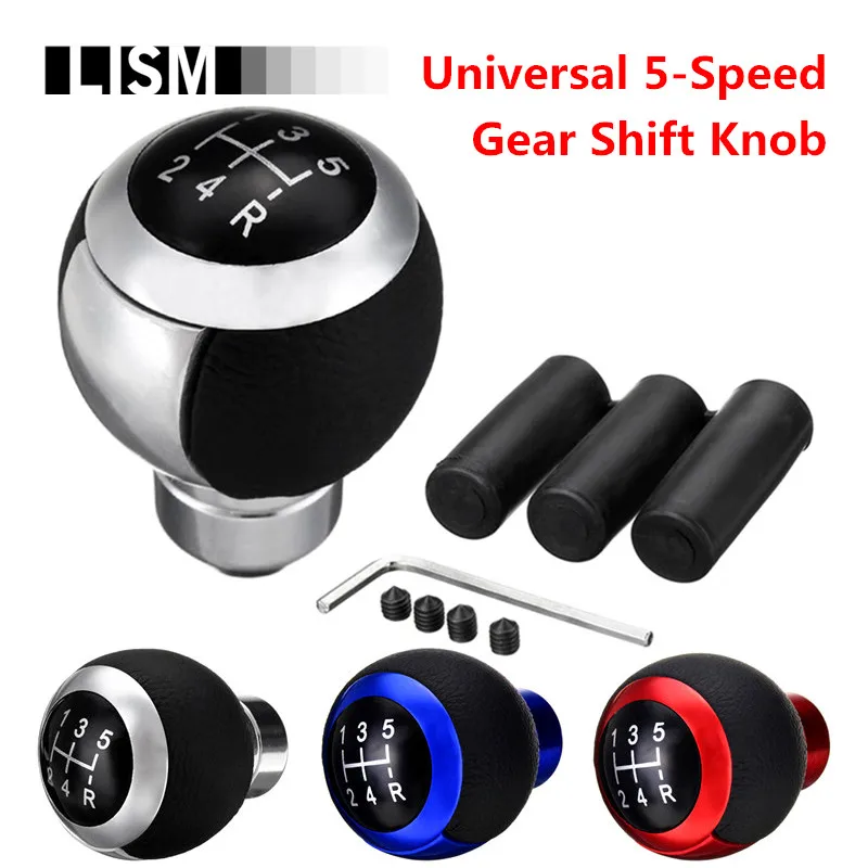 

Universal MT PU Leather Gear Shift Knob for Volkswagen VW Golf POLO for KIA for Opel Gear Shifter Stick Lever Headball Pen POMO